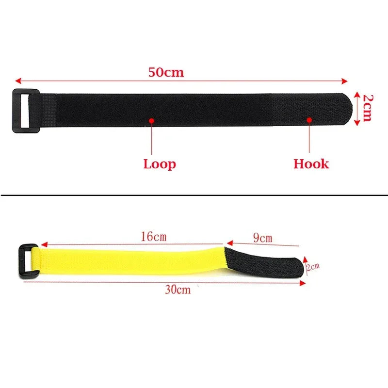 Reusable Nylon Hook & Loop Cable Ties 2×50cm – 10 or 60 Pack