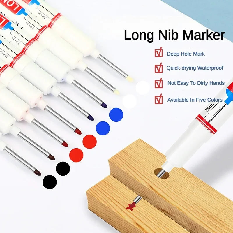 4PCS 20mm Deep Hole Long Nib Multi-Purpose Head Markers for Metal Perforating Pen Woodworking Decoration Art Supplies Zpaxo