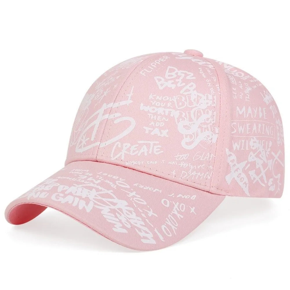 Quick Dry Baseball Caps UV Protection Letter Geometry Printing Snapback Hat Colorful Graffiti Print Hip Hop Sun Visor Cap Zpaxo