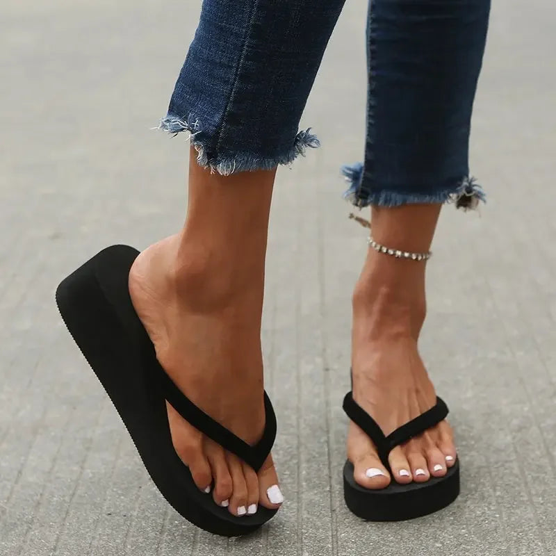 Slippers Bohemian Shoes Platform Ladies Sandals Wedges Beach Home Zpaxo