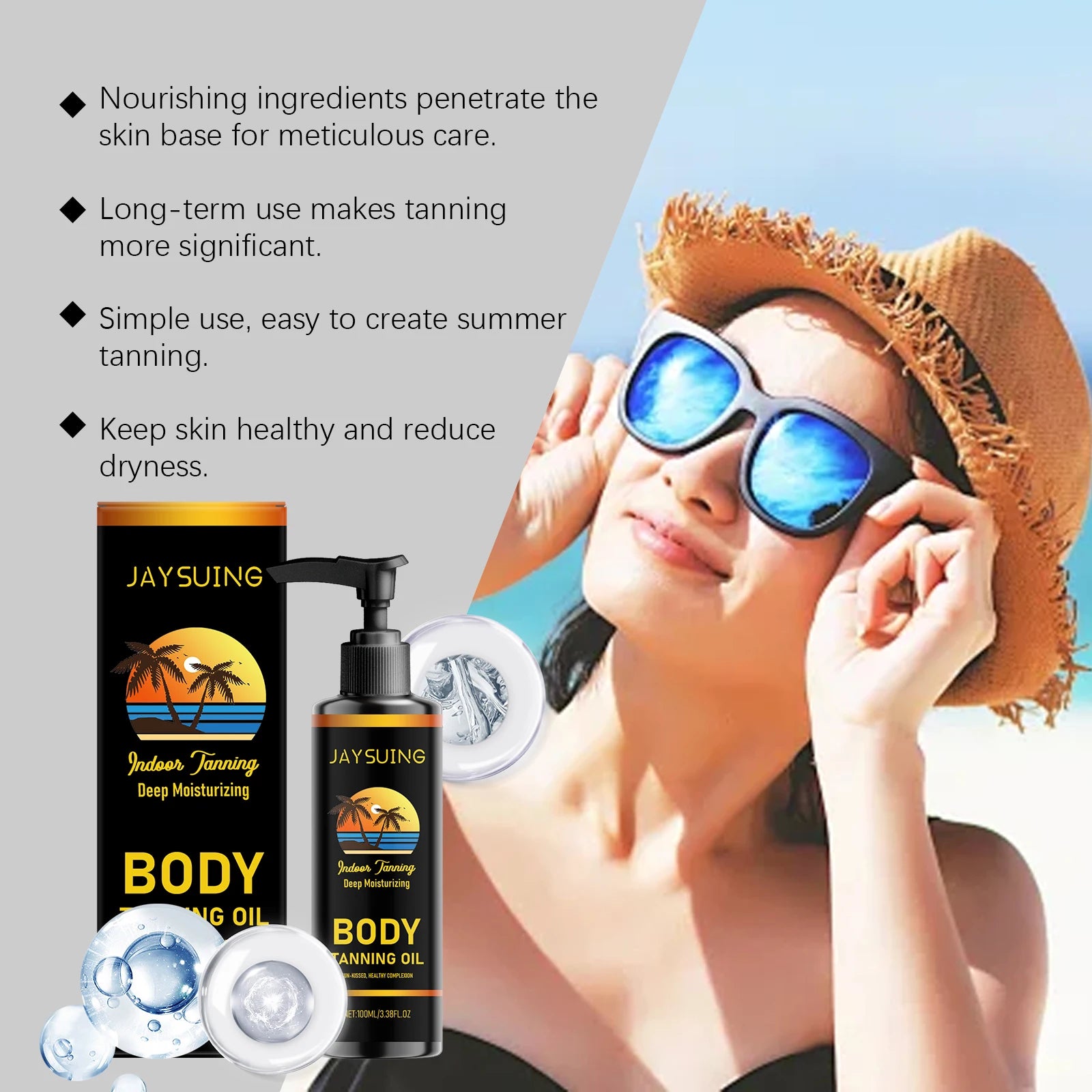 Jaysuing Moisturizing Body Tanning Oil – Self Tanner & Bronzer Self Tanning Oil Zpaxo
