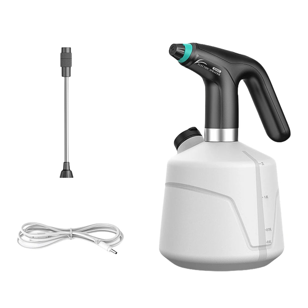 2L Garden Electric Spray Bottle USB Rechargeable Watering Spray Disinfection Filling Sprayer Watering Can Garden Irrigation Tool Zpaxo Black