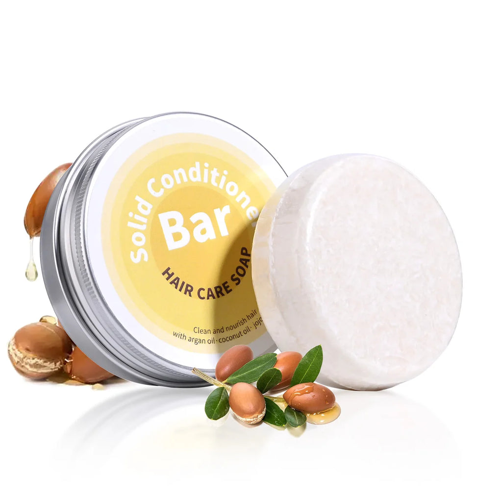Plant Essential Oil Hair Conditioner Soap Rich in Argan Oil Coconut Oil Jojoba Oil Deep Hair Care Soap Used with Shampoo Soap Zpaxo 60g