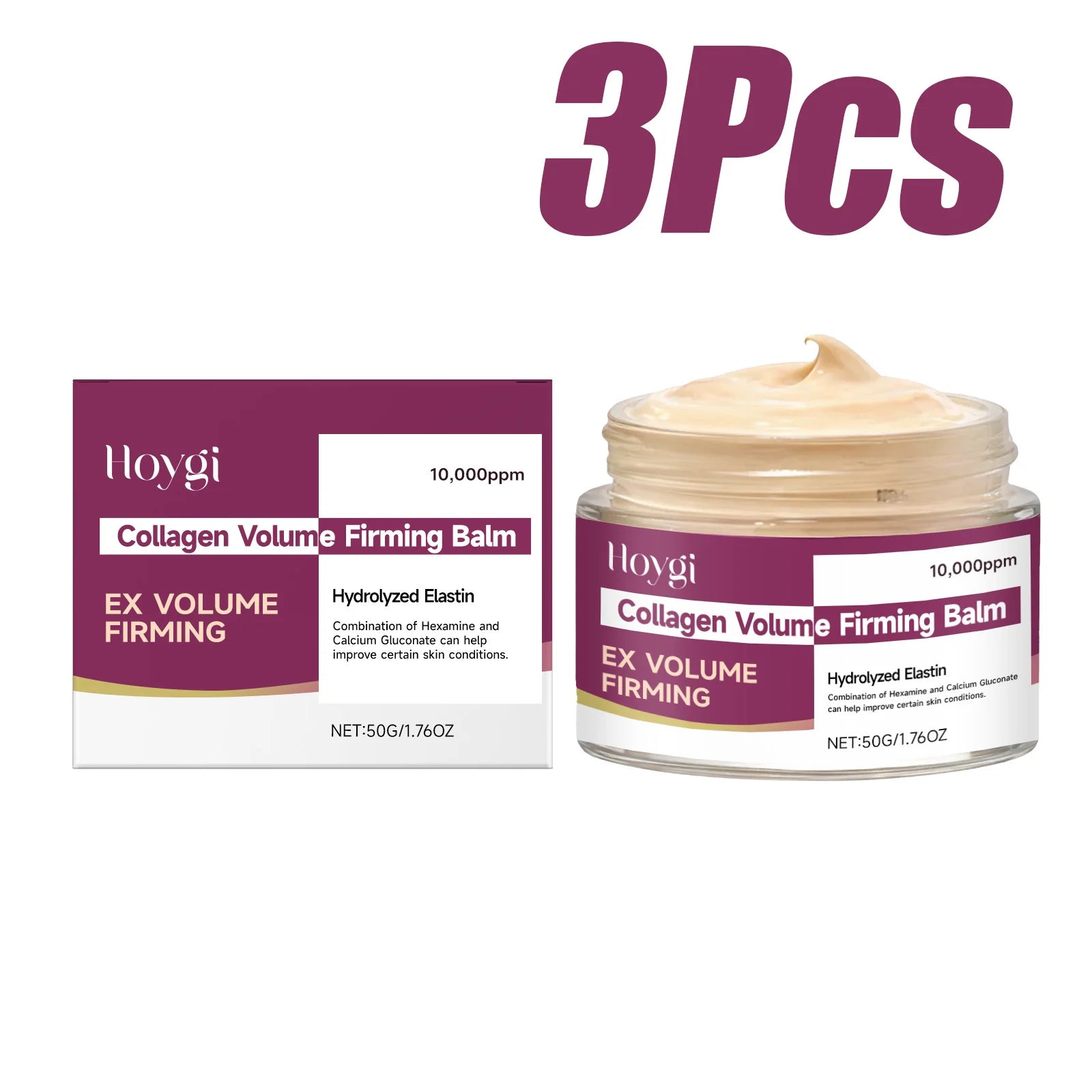 Hoygi Calcium Collagen Firming Face Cream – Lift & Hydrate Firming Face Cream Zpaxo 3 x 50g Boxed