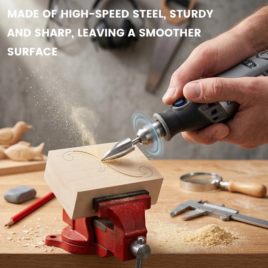 Wood Carving Drill Bits Set Compatible with Dremel Rotary Tool 5 Different Engraving Drill Accessories Bit Wood Grinding Woodwor Zpaxo