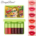 6-Piece Lipstick Set, Easy to Apply, Non-Stick, Moisturizing Lip Gloss in Red, Brown, Pink, Base Lip Gloss, Holiday Makeup, Performance, Gift Lip Gloss Set Zpaxo Dr181