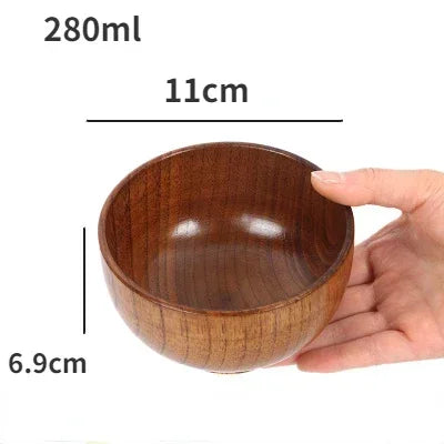 Wooden Bowls Jujube Wood Children Baby Adults Small Soup Bowls Solid Wood Salad Bowls Retro Household Tableware Zpaxo C