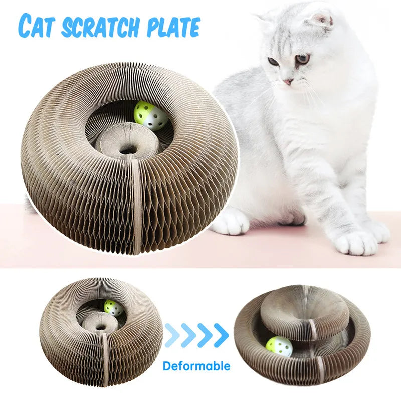 Cat Foldable Magic Organ Scratching Board Funny Toy Grinding Claw
