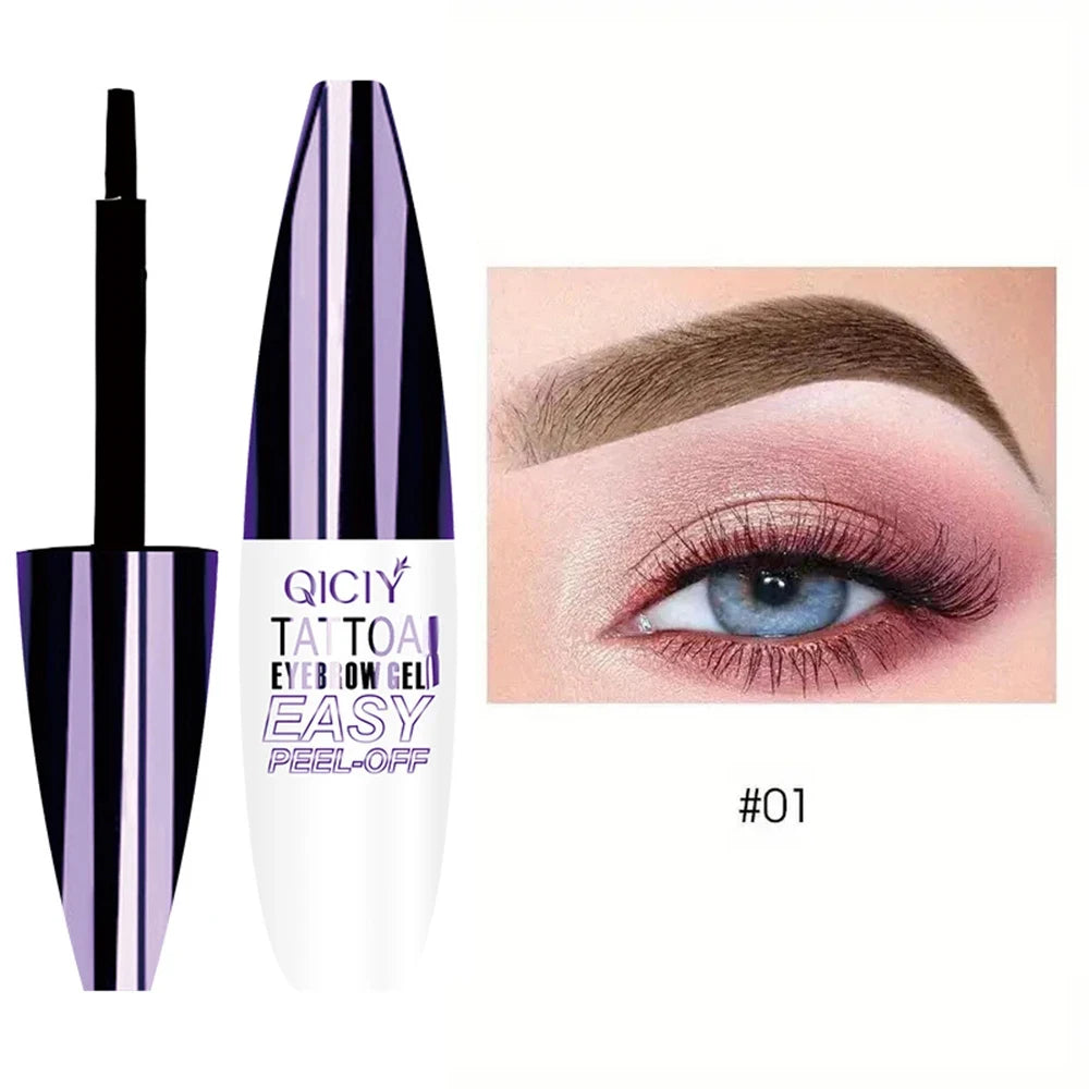 3 Color Semi Permanent Cream Peel-off Eyebrow Gel Quick-Drying Lasting Non-Fading Eyebrow Pencil Natural Brow Tattoo Tint Makeup Zpaxo Q538-101Brown