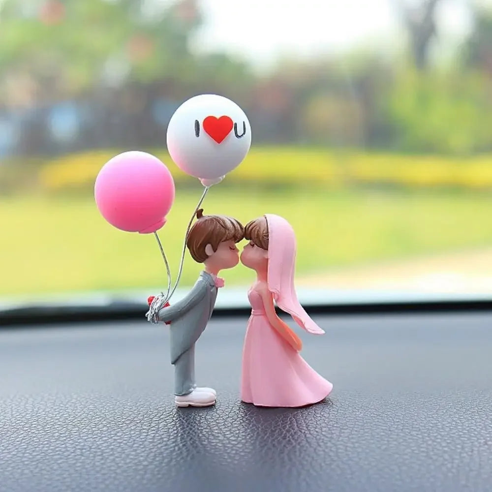 Get Married Car Ornaments Wedding Dress Resin Cartoon Couples Model Zpaxo style 4
