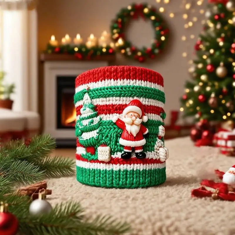 Santa Embossed Cylinder Silicone Mould Making Soap Chocolate Holiday