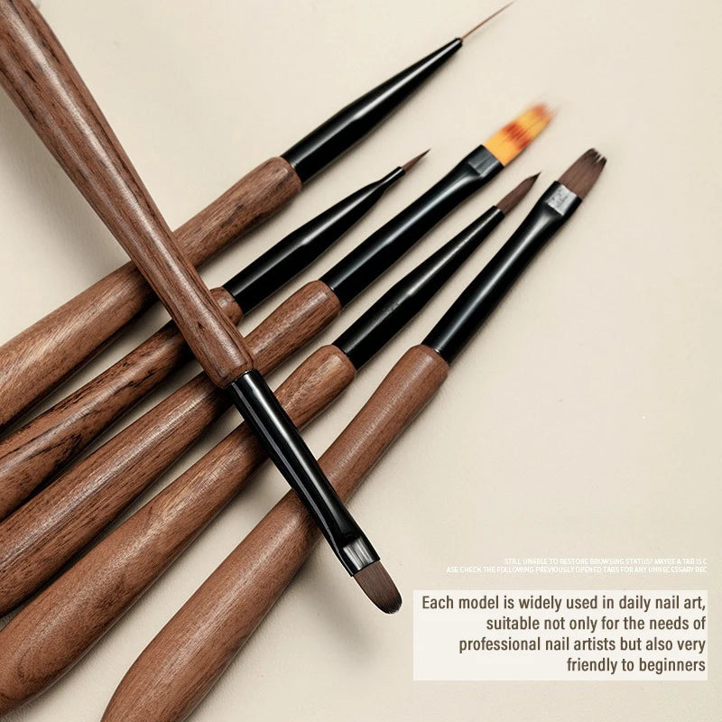 Soft Nylon Wood Handle Watercolor Nail Brush Art Liner Stripes Grid