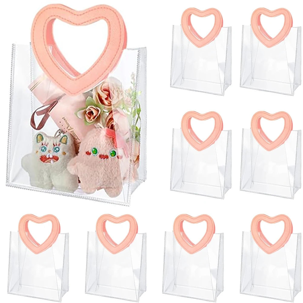 Heart-Shaped Handle Gift Bags | Holiday Tote Bags 6/12/24 Pack