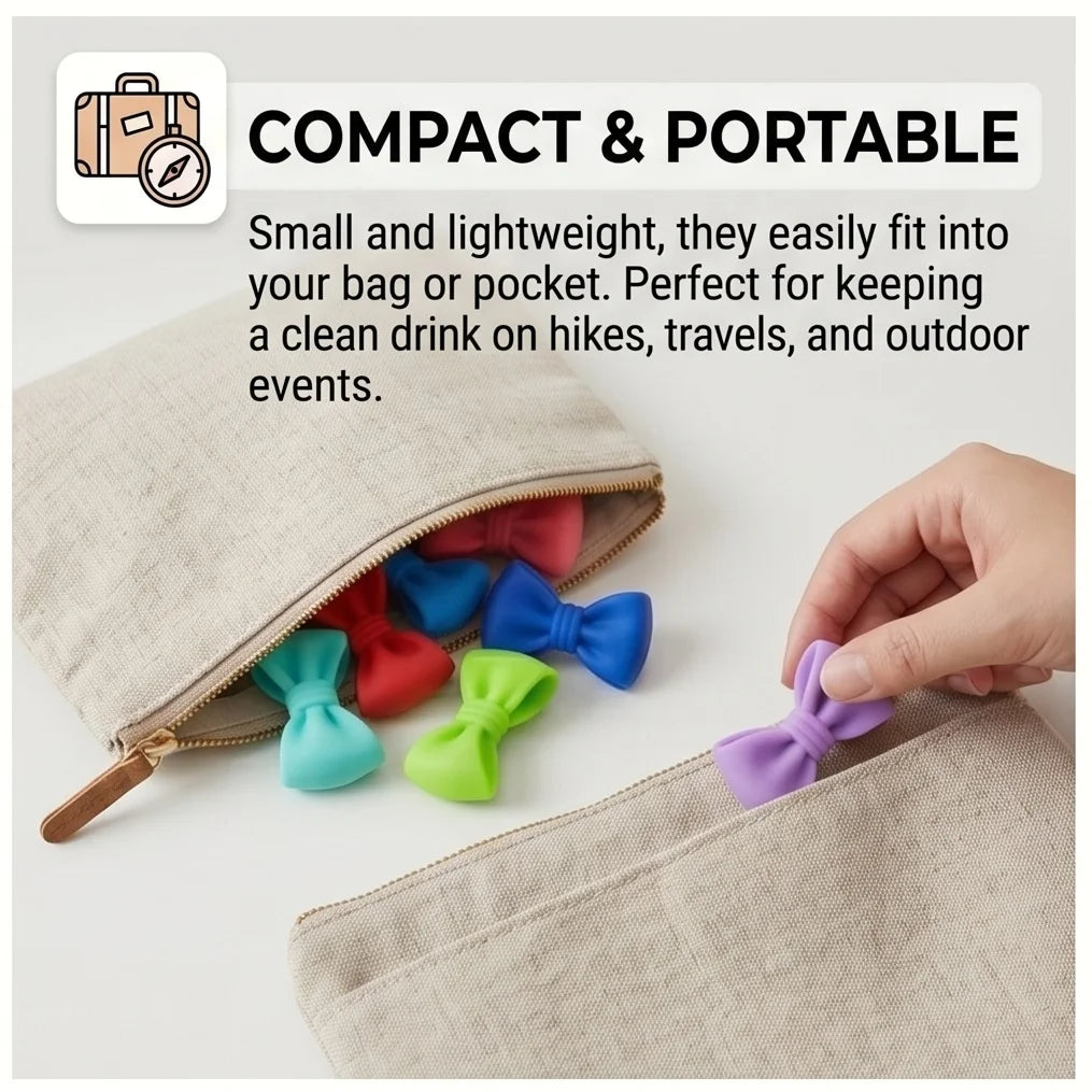 Cute Bow Straw Covers Tumblers Reusable Toppers Aesthetic Tips