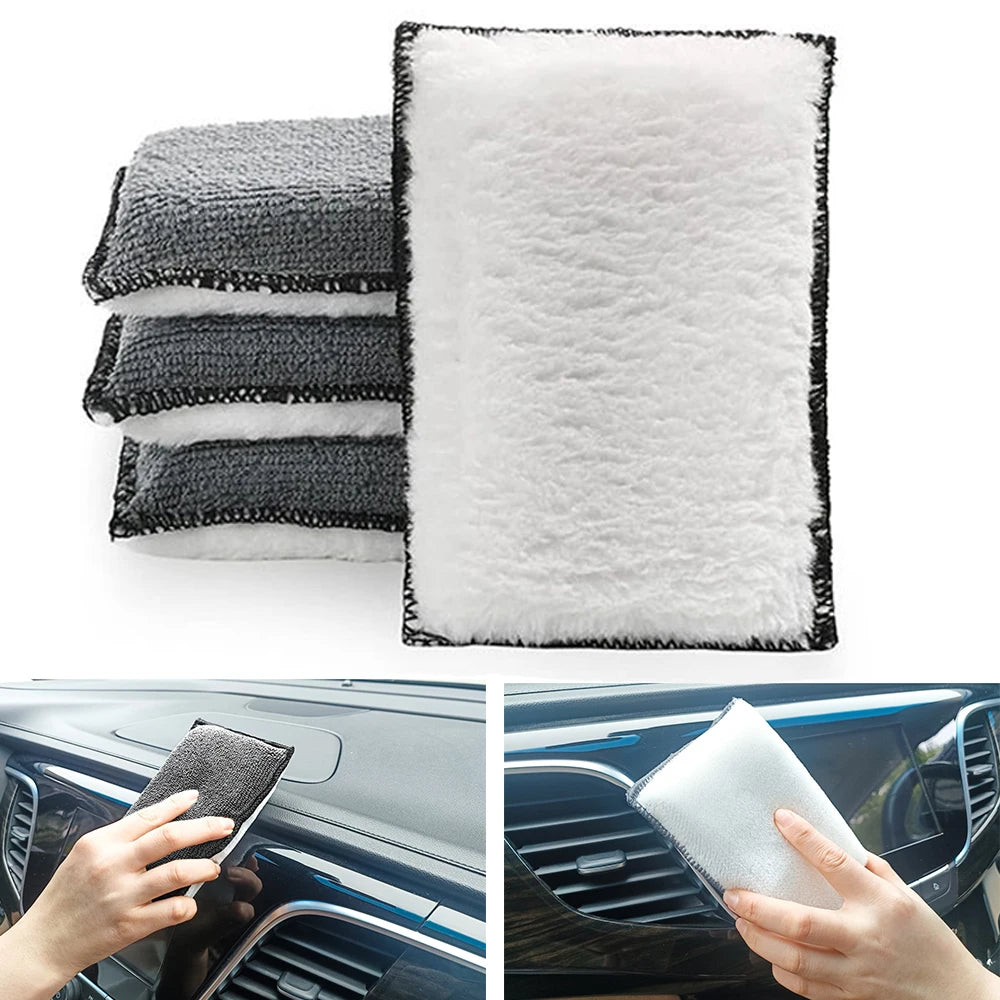 Double-Sided Microfiber Car Wax Sponge | Auto Detailing Set