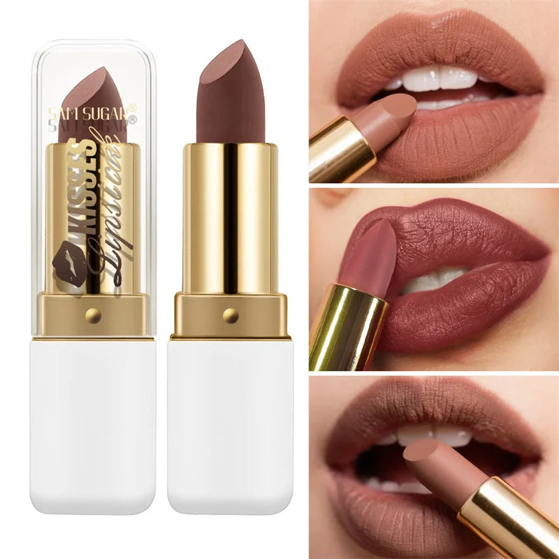 Pearlescent Purple Glitter Velvet Lipstick Waterproof Lasting Fine Shimmer Nourishing Diamond Lipstick Women Makeup Cosmetic Zpaxo