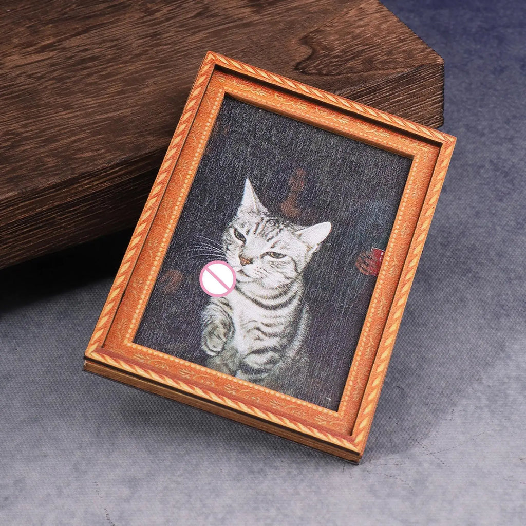 Fridge Frame Magnets Cute 3D Wooden Home Decor Funny Cat Friends