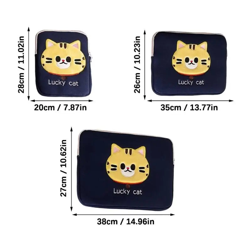 652F Kitten Pattern Laptop Sleeve Case Shockproof Padding Carrying Zpaxo