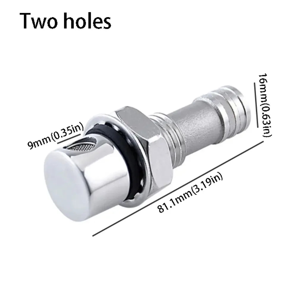 Stainless Steel Fuel Tank Vent Straight Air Vent Universal Design Marine Air Vent Marine Grade Flush Mount Boat Vent Fuel System Zpaxo Two holes