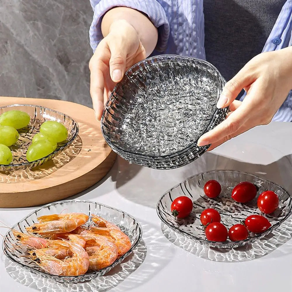 4+ Snack Plate Transparent Stand Glacier Design Fruits Nuts Party