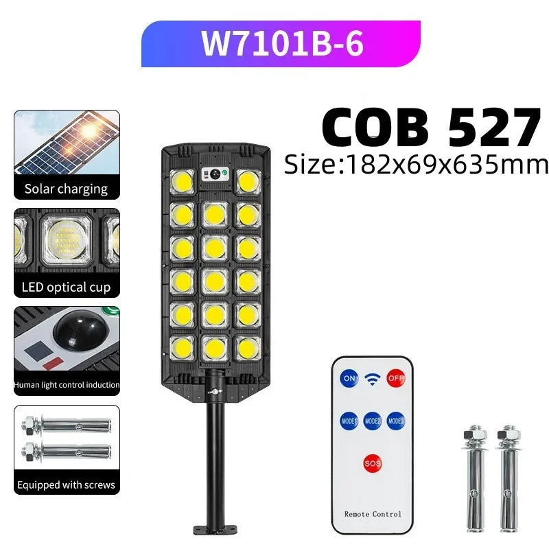 Solar Power Street Light Motion Sensor LED Solar Led Outdoor Lighting 3 Mode Lighting IP66 Waterproof COB Security Lamp for Yard Zpaxo B4-527COB China Mainland