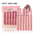 Matte Effect Eyeshadow Stick Natural Long-lasting Multi-purpose Shiny Zpaxo SET A