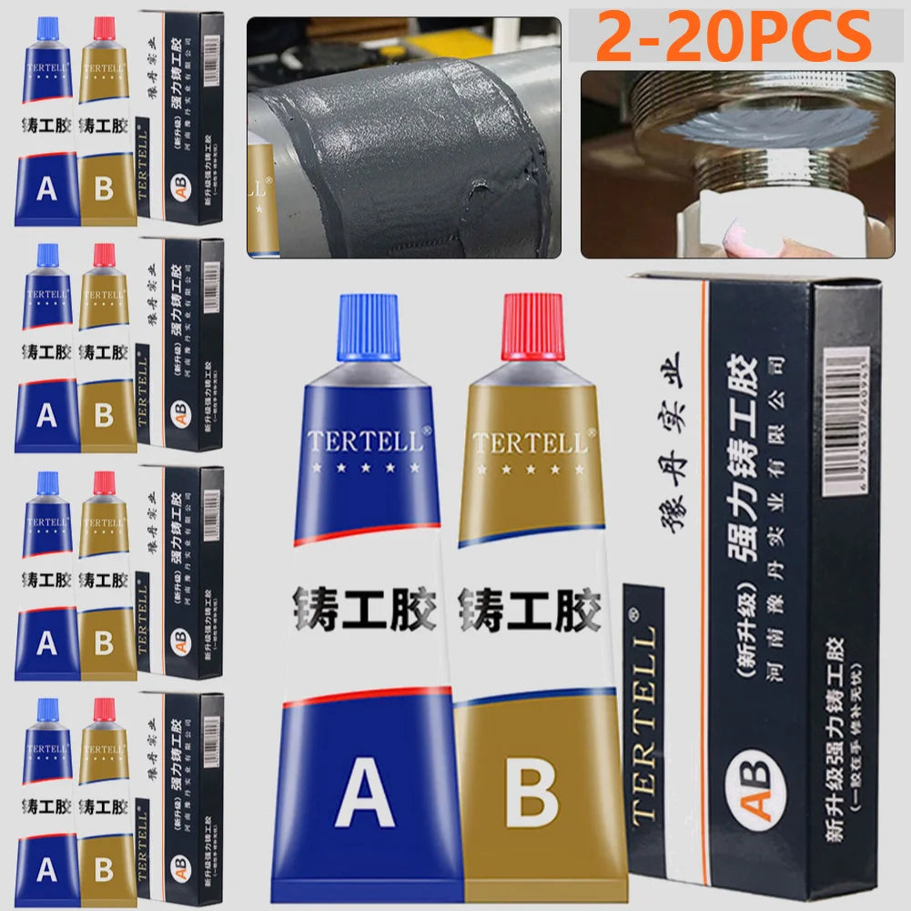 AB Type Casting Repair Glue High Temperature Resistant Liquid Metal Welding Filler Metal Repair Glue Caulking Agent Extra Strong Zpaxo
