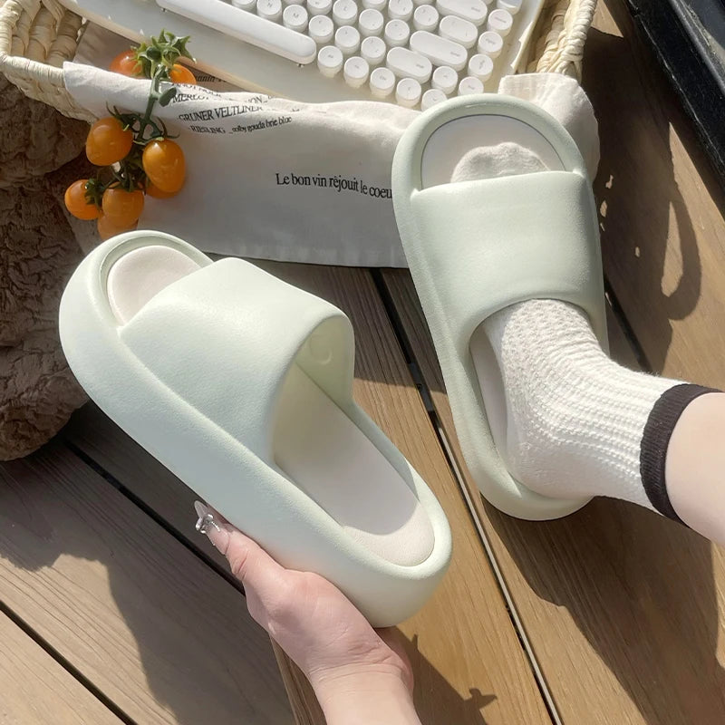 SHAJI 2026 Women's EVA Cloud Slippers Summer Soft Thickened Non-slip
