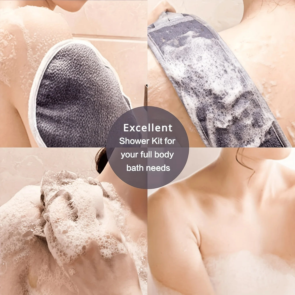 Exfoliating Body Scrubber Back Bath Glove Shower Loofah Sponge Deep