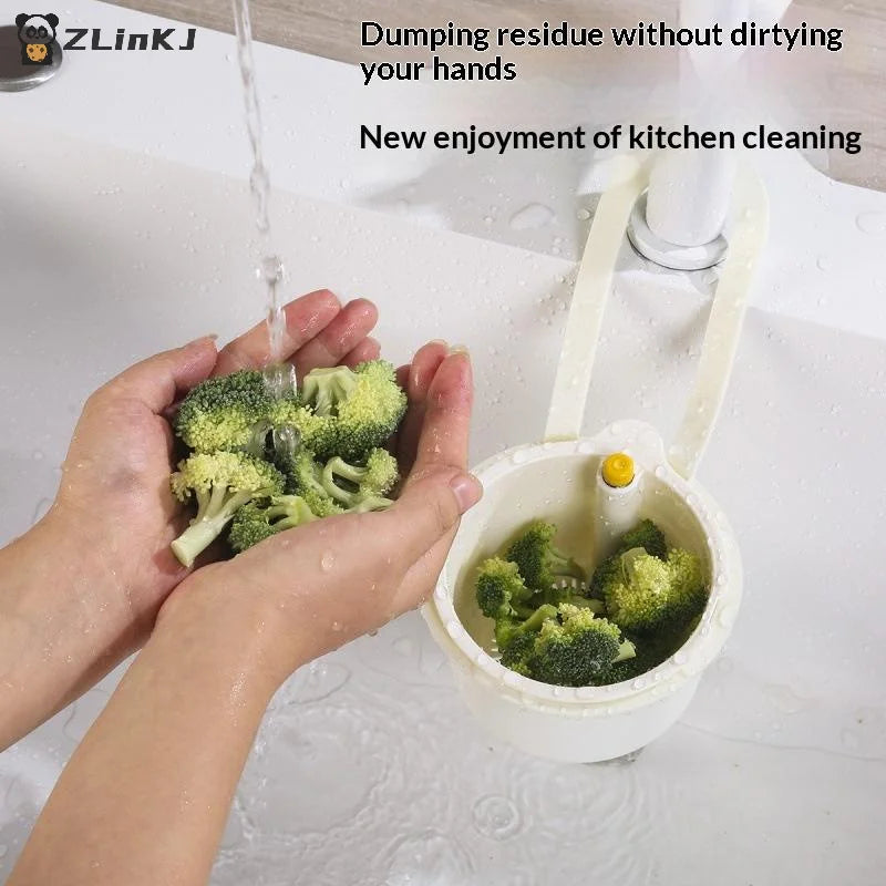 ▶1PCS Kitchen Waste Collector Sink Drain Basket Faucet Hanging Filter Bag Adjustable Automatic Basket Sink Sponge Rack Zpaxo