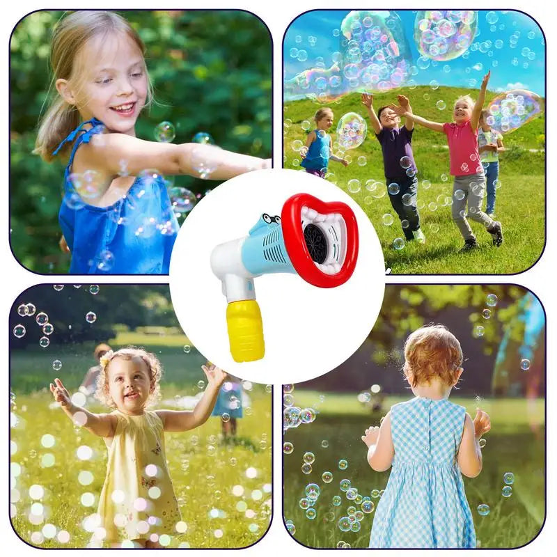 Kids Bubble Machine Large Mouth Electric Maker Machine Portable 10 Holes Handheld Beach Toy For Backyard Boys Girls Garden Fun Zpaxo