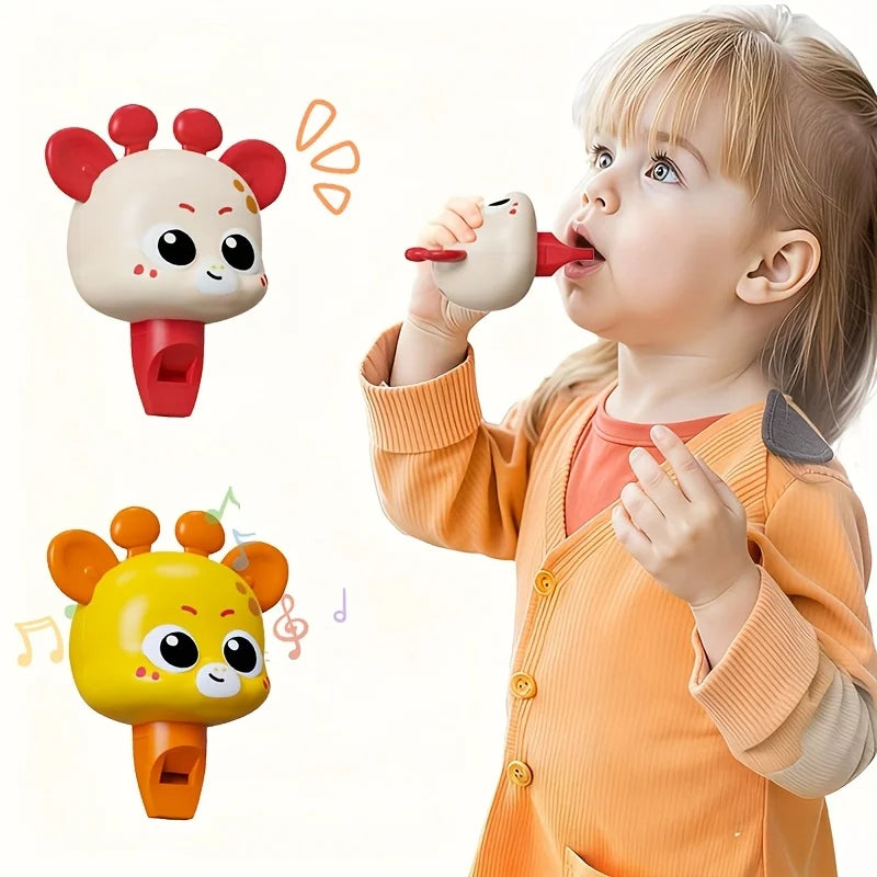 Giraffe Shaped Whistle Available Yellow Red Colors Fine Motor Skills