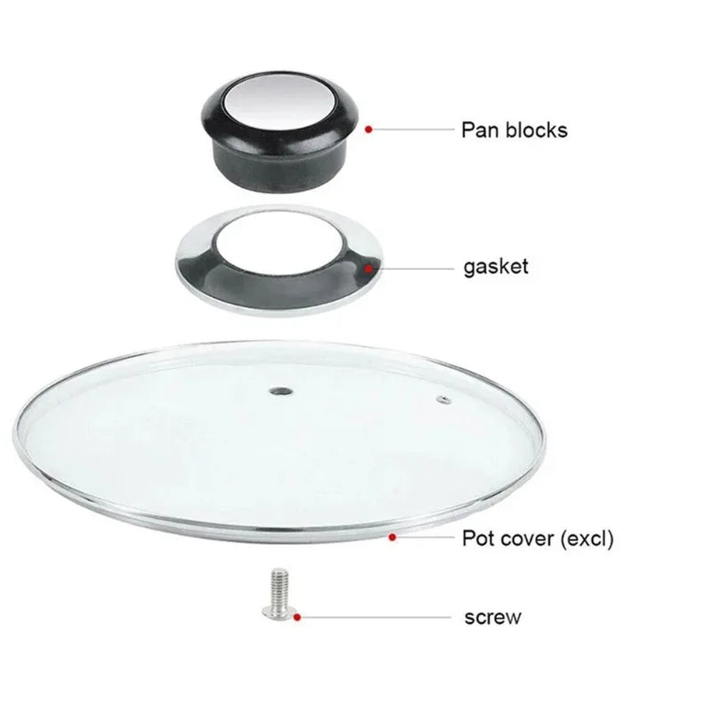 2-Pack Universal Pot Lid Knob Replacement – Black Stainless Steel Cookware Replacement Part Zpaxo