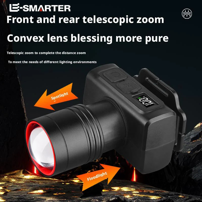 ESMARTER LED Headlamp Digital Zoom – Camping & Hiking Light