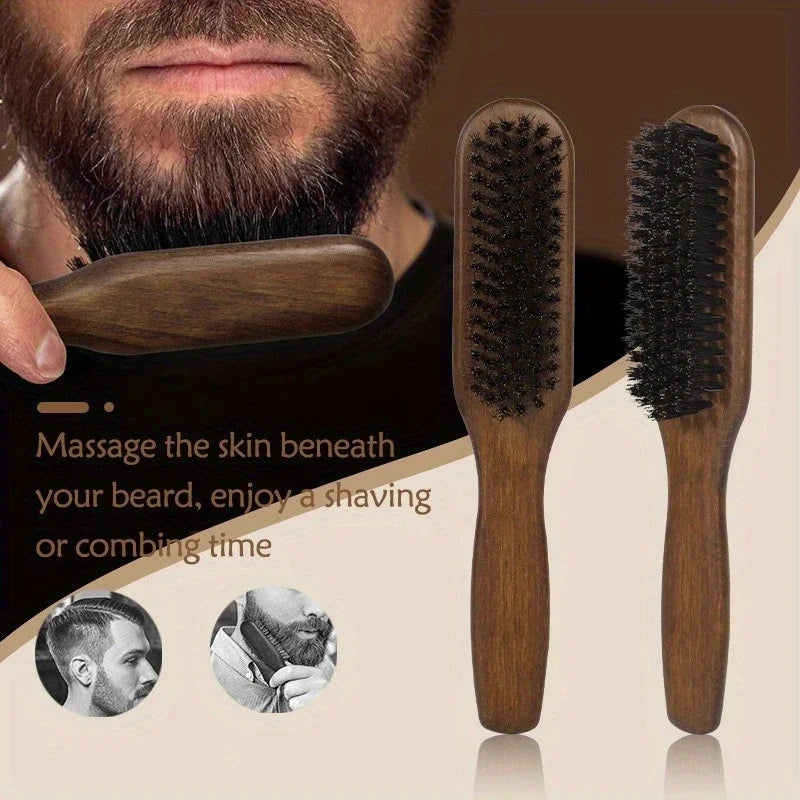 Boar Bristle Hair Brush (Unisex) - Fragrance-Free Professional Barber Styling Bristle Brush, Suitable for Thick/Fine Hair Zpaxo