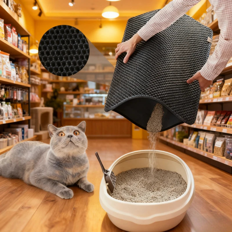 Extra Large Double-layer Leak-proof Litter Mat Box Filter Prevent Pet