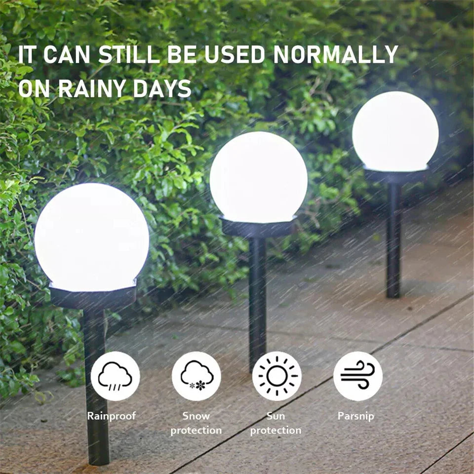 Solar LED Garden Stake Globe Lights – Dusk to Dawn 2-Pack