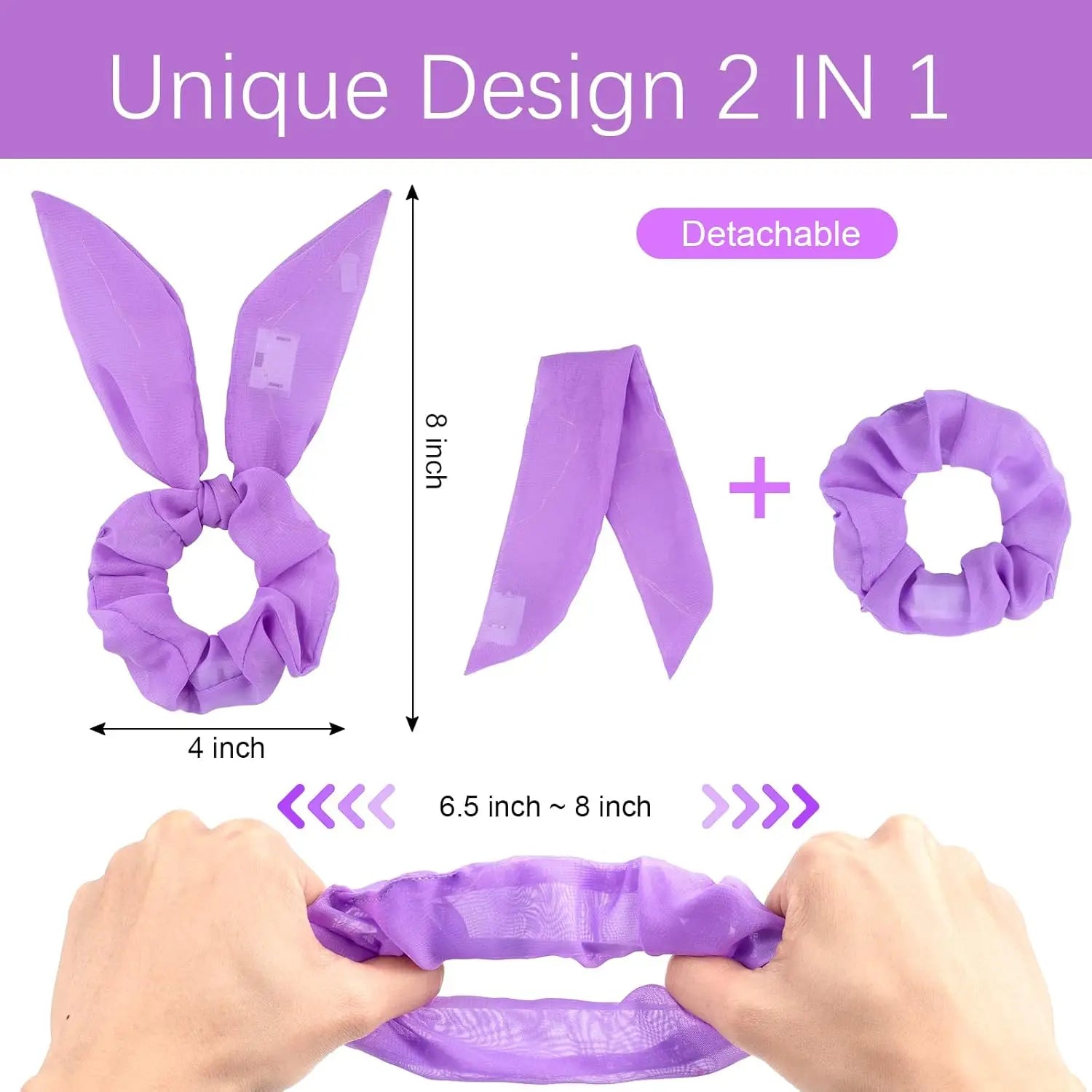 5 Led Light Up Bow Scrunchies Hair Scrunchie Ponytail Holders Women