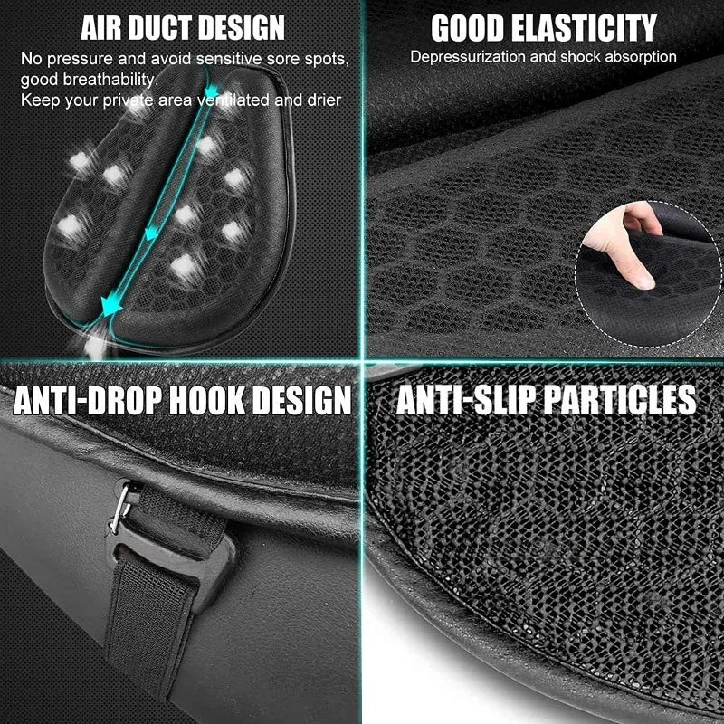 3D Honeycomb Anti-slip Motorcycle Gel Seat Cushion Pressure Relief