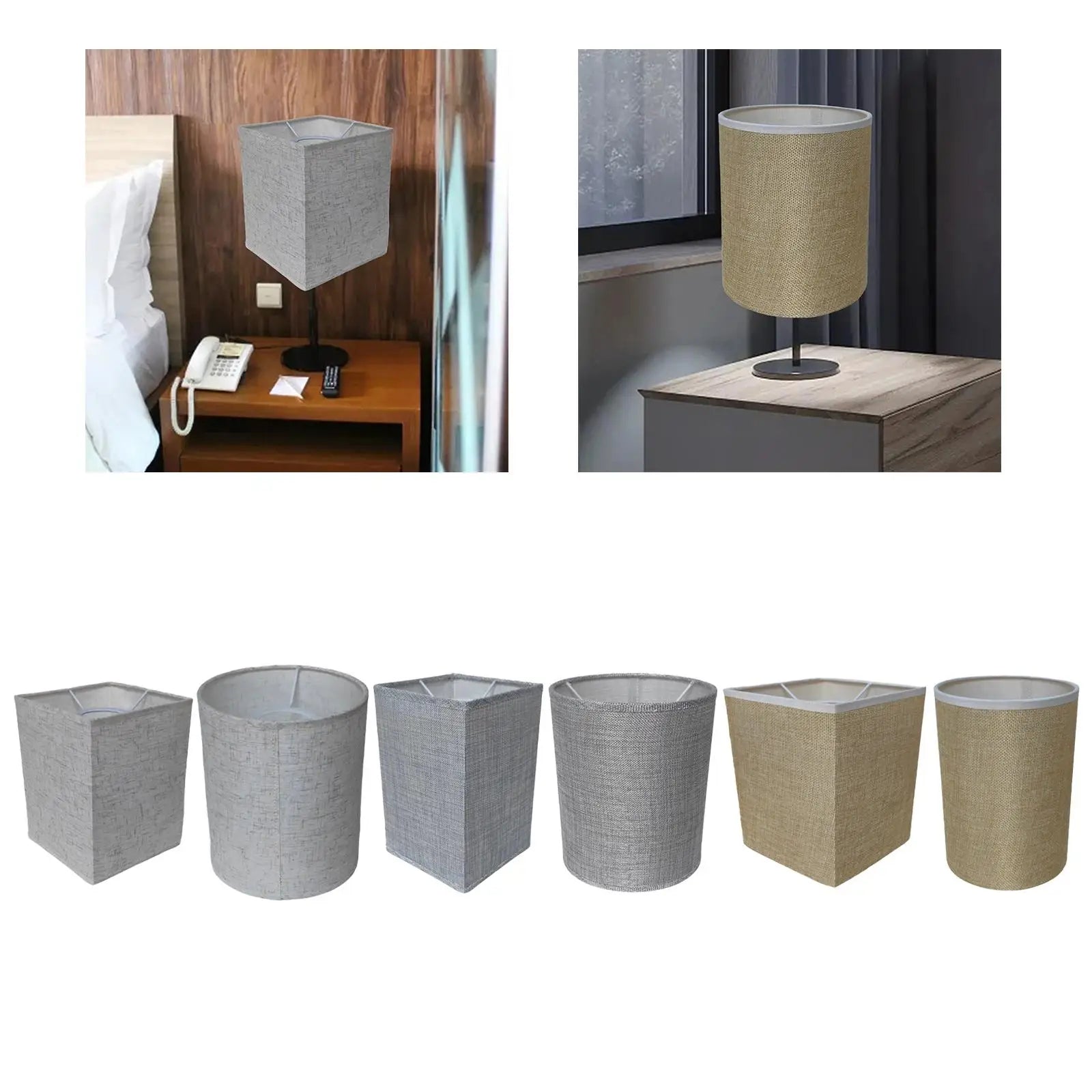 Fabric Burlap Lampshade Floor Lamp Shade Barrel Replacemen Cover Wall Zpaxo
