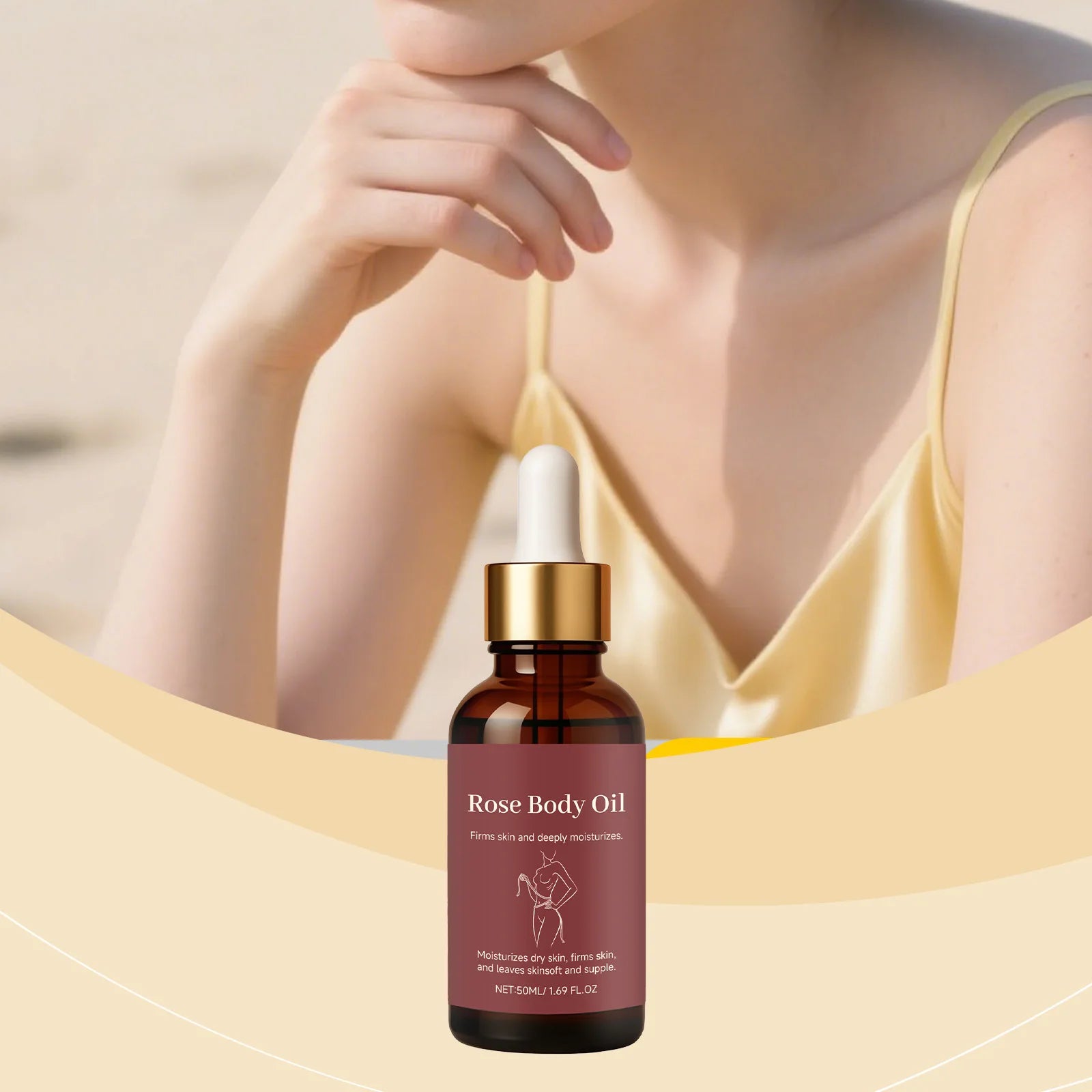 Rose Body Essential Oil Serum – Nourishing & Moisturizing 50ml Body Oil Serum Zpaxo