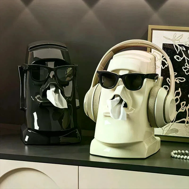 Stone Statue Tissue Box & Headphone Stand | Aesthetic Decor Decorative Tissue Holder Zpaxo