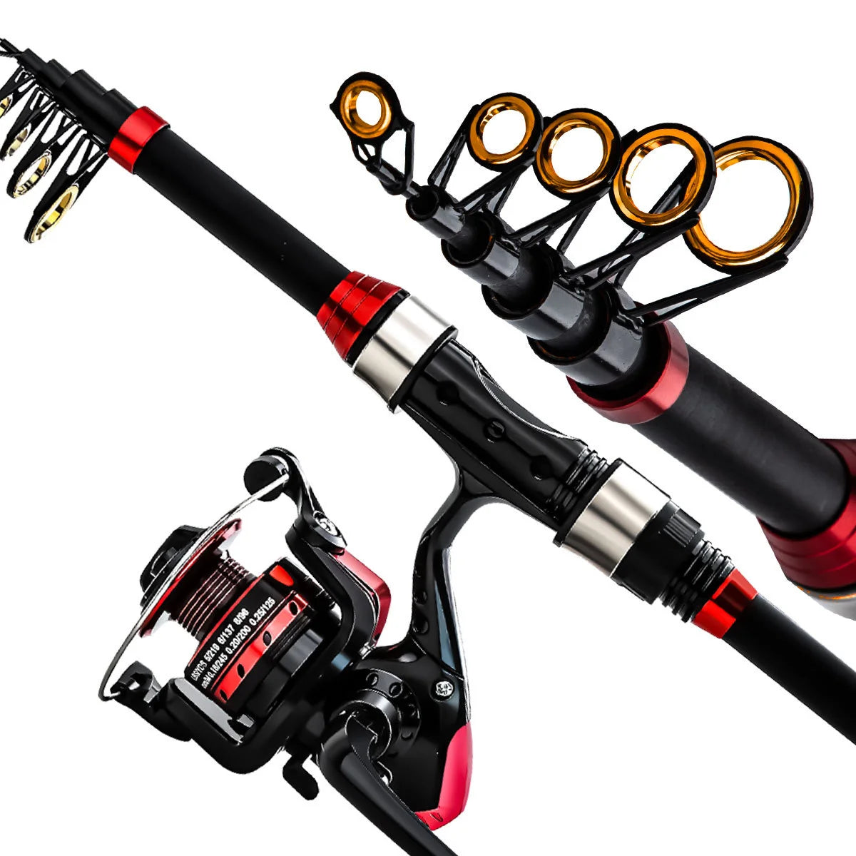 Carbon Telescopic Spinning Rod & Reel Combo – Full Fishing Set