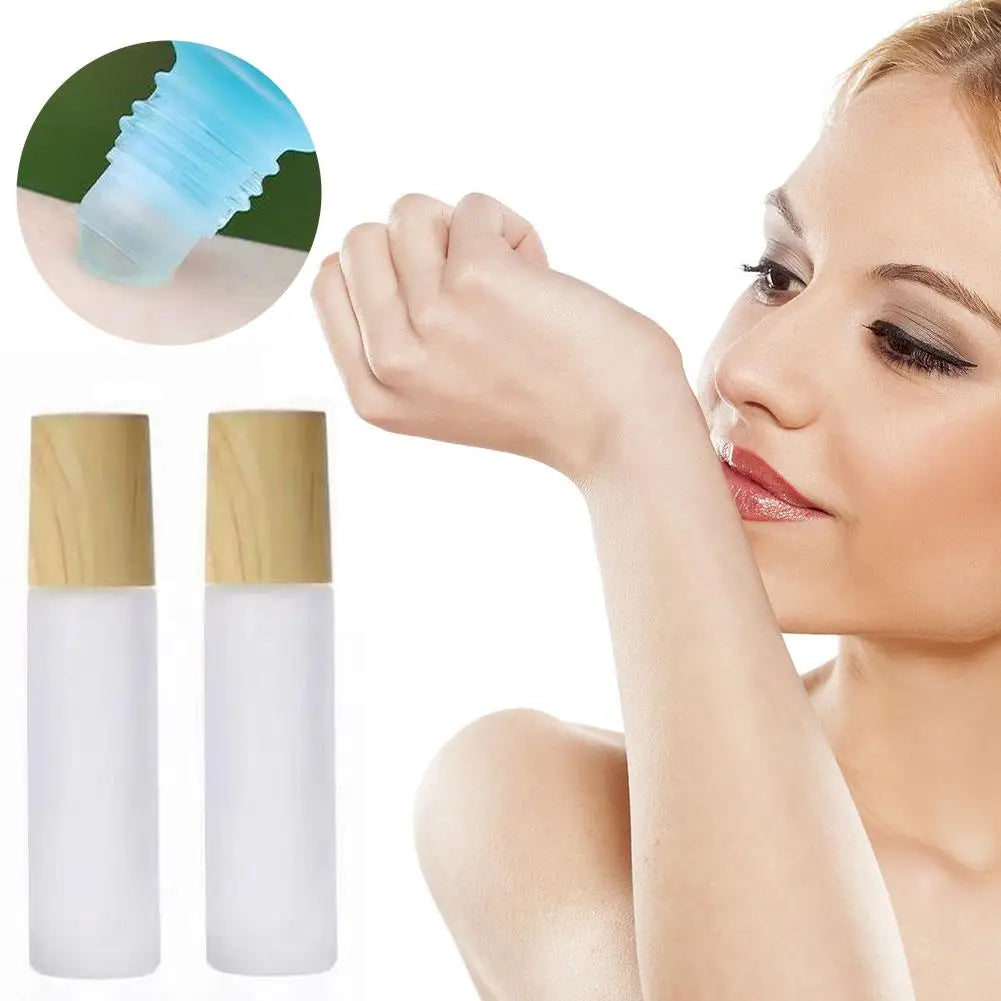 1/2/3PCS Refillable Rollerball Bottles Empty Essential Oils Roller Bottles Glass Roll On Bottles For Perfume (10ml） Zpaxo