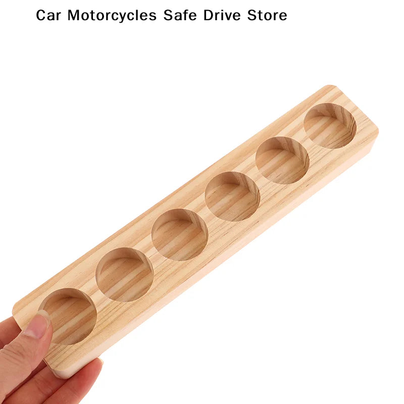 CM6 Hole Essential Oil Wooden Display Stand Storage Rack Smooth Oils