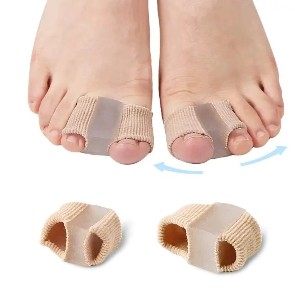 Silicone Two Toe Separator Adjuster Straightener Bunion Hallux Valgus Corrector Effective Thumb Finger Correction Foot Care Tool Zpaxo