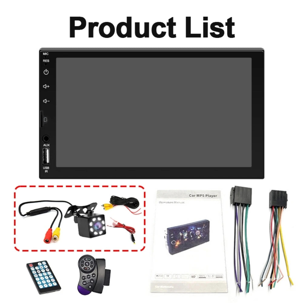 HIPPCRON Car MP5 Radio HD Display Screen Wired Carplay Android Auto