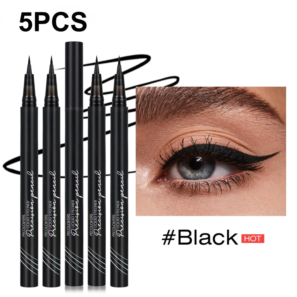 Smooth Liquid Eyeliner Tip-resistant Waterproof Quick-drying Soft Zpaxo 01-5PCS