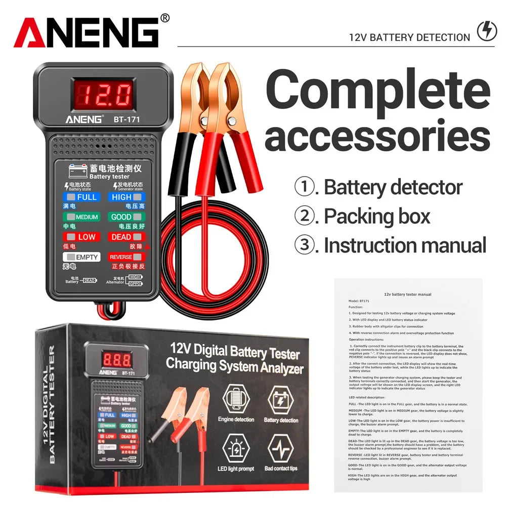 ANENG BT171 Electrician Tool Testers 12V Auto Repair Multifunctional Zpaxo BT-171
