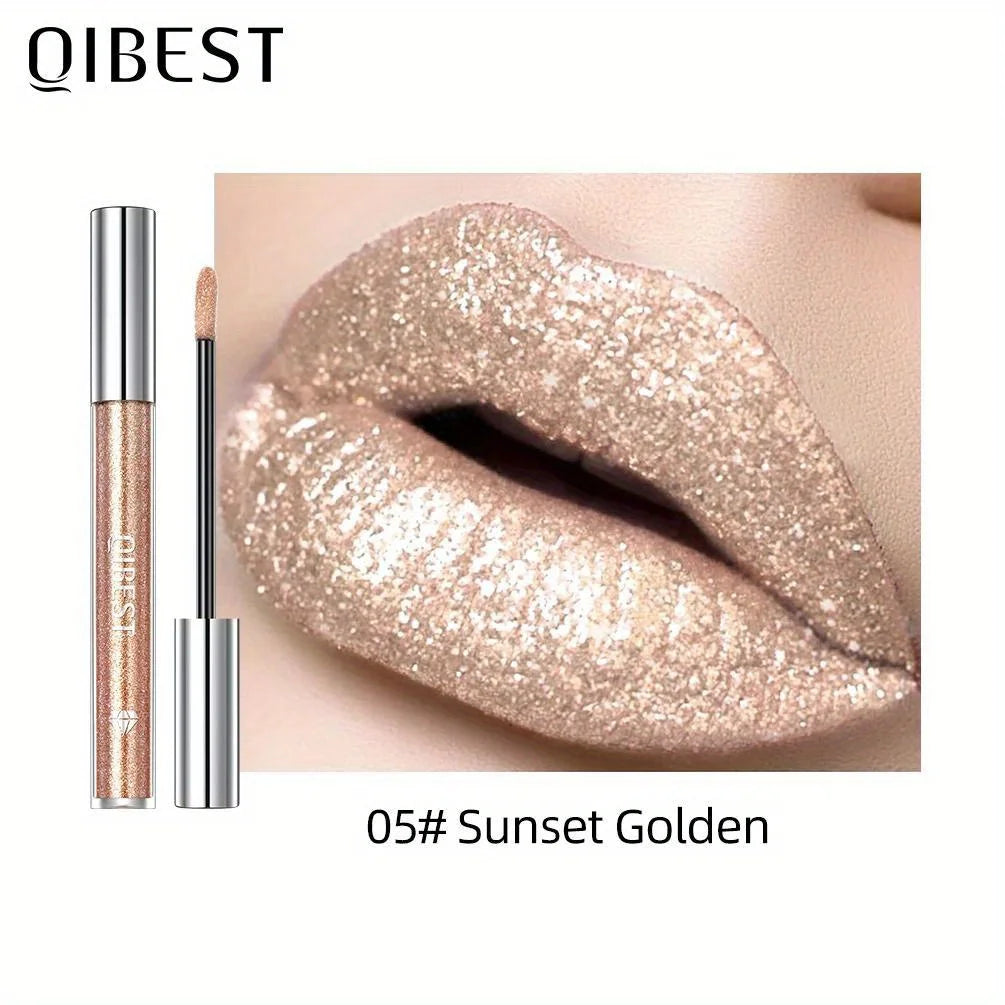 Metallic Glitter Liquid Lipstick Makeup Waterproof Lip Gloss Long-lasting Shimmer Metal Diamond Lip Glaze Tint Charming Zpaxo 05